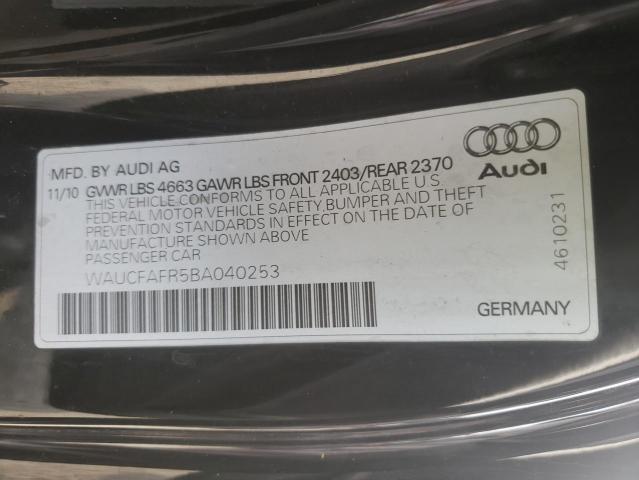 Photo 10 from auction – 2011 AUDI A5 PREMIUM with VIN WAUCFAFR5BA040253