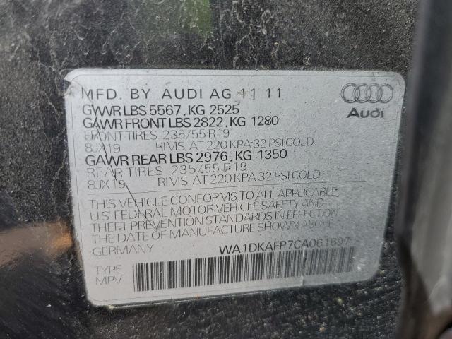 Photo 10 from auction – 2012 AUDI Q5 PREMIUM with VIN WA1DKAFP7CA061697