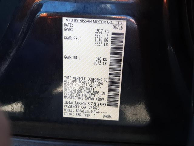 Photo 10 from auction – 2016 NISSAN ALTIMA 2.5 with VIN 1N4AL3APXGN378399