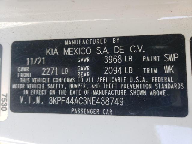 Photo 10 from auction – 2022 KIA FORTE GT with VIN 3KPF44AC3NE438749