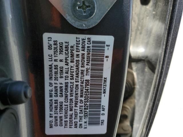 Photo 10 from auction – 2013 HONDA CIVIC LX with VIN 19XFB2F53DE047958
