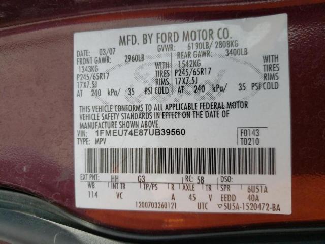Photo 10 from auction – 2007 FORD EXPLORER E with VIN 1FMEU74E87UB39560