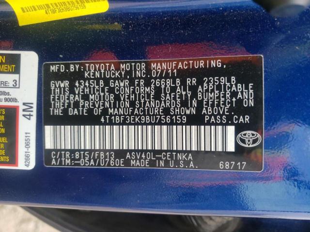 Photo 10 from auction – 2011 TOYOTA CAMRY BASE with VIN 4T1BF3EK9BU756159