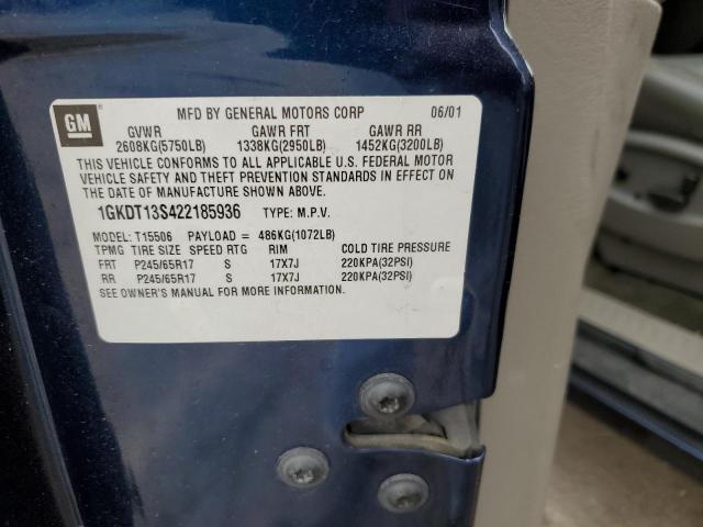Photo 10 from auction – 2002 GMC ENVOY with VIN 1GKDT13S422185936