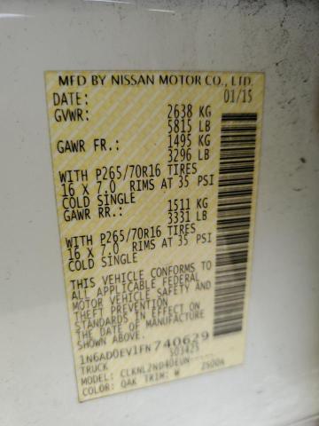 Photo 10 from auction – 2015 NISSAN FRONTIER S with VIN 1N6AD0EV1FN740629
