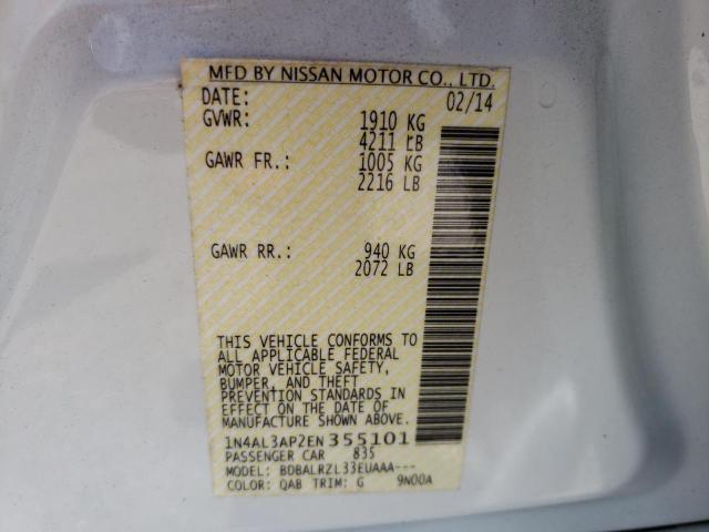Photo 10 from auction – 2014 NISSAN ALTIMA 2.5 with VIN 1N4AL3AP2EN355101