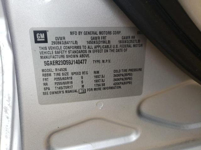 Фото 10 с аукциона – 2009 BUICK ENCLAVE CX с VIN 5GAER23D59J140477