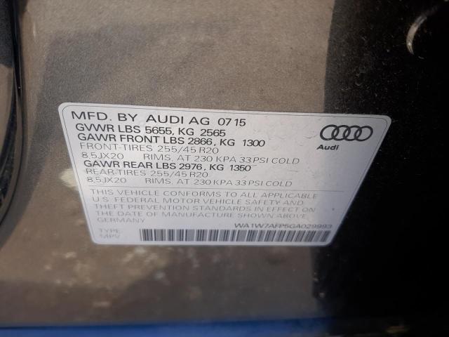 Photo 10 from auction – 2016 AUDI Q5 PRESTIG with VIN WA1W7AFP5GA029993