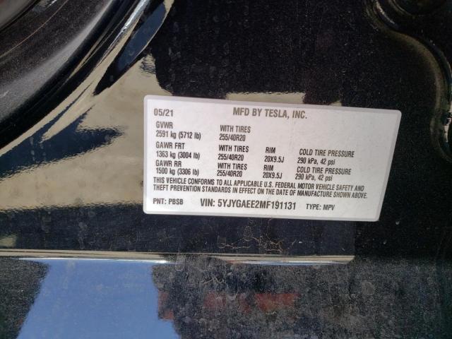 صورة رقم 10 من المزاد - 2021 TESLA MODEL Y مع VIN 5YJYGAEE2MF191131