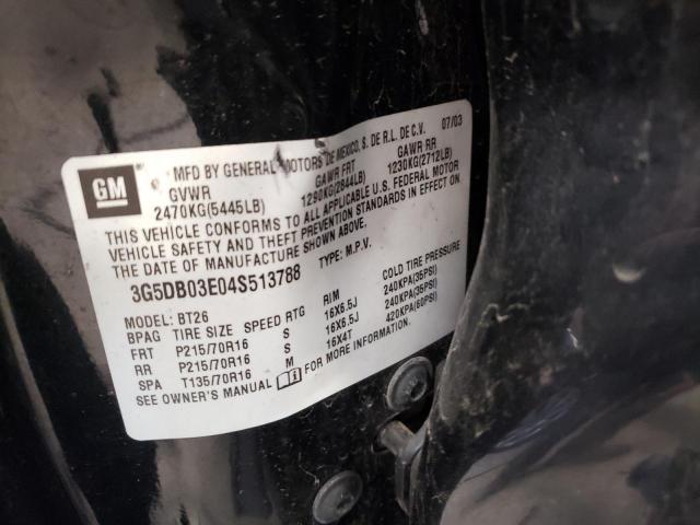 Photo 10 from auction – 2004 BUICK RENDEZVOUS with VIN 3G5DB03E04S513788