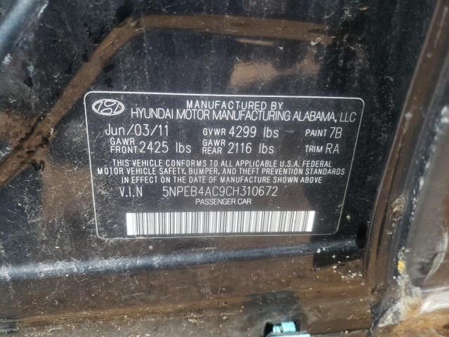 Photo 10 from auction – 2012 HYUNDAI SONATA GLS with VIN 5NPEB4AC9CH310672