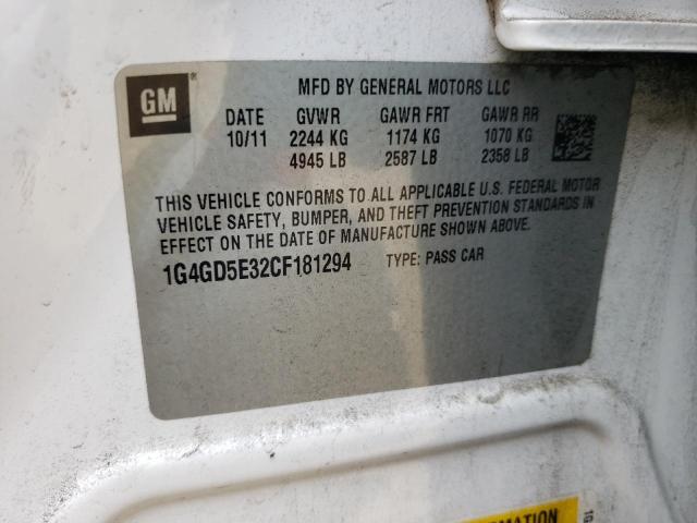 Photo 10 from auction – 2012 BUICK LACROSSE P with VIN 1G4GD5E32CF181294