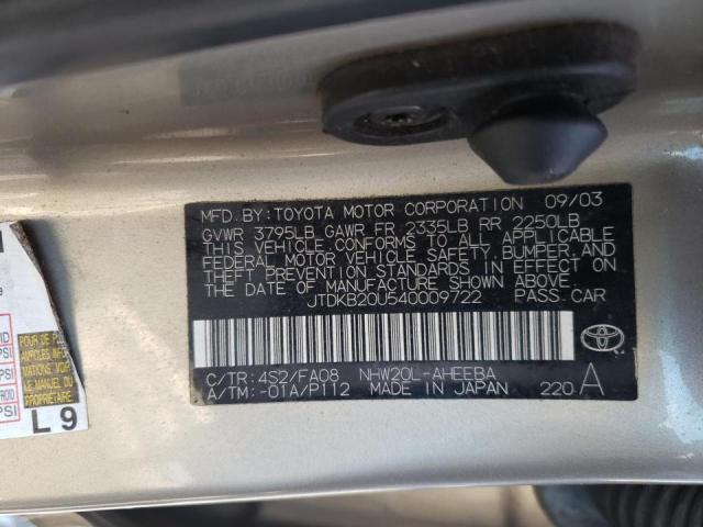 Photo 10 from auction – 2004 TOYOTA PRIUS with VIN JTDKB20U540009722
