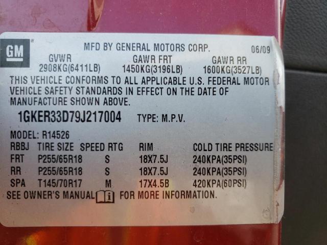 Photo 10 from auction – 2009 GMC ACADIA SLT with VIN 1GKER33D79J217004