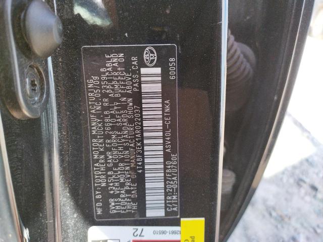 Photo 10 from auction – 2010 TOYOTA CAMRY BASE with VIN 4T4BF3EK1AR022037