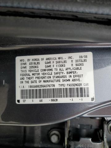 Photo 10 from auction – 2006 ACURA 3.2TL with VIN 19UUA66256A076778