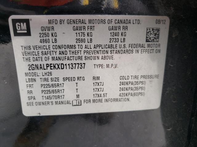 Photo 10 from auction – 2013 CHEVROLET EQUINOX LT with VIN 2GNALPEKXD1137737