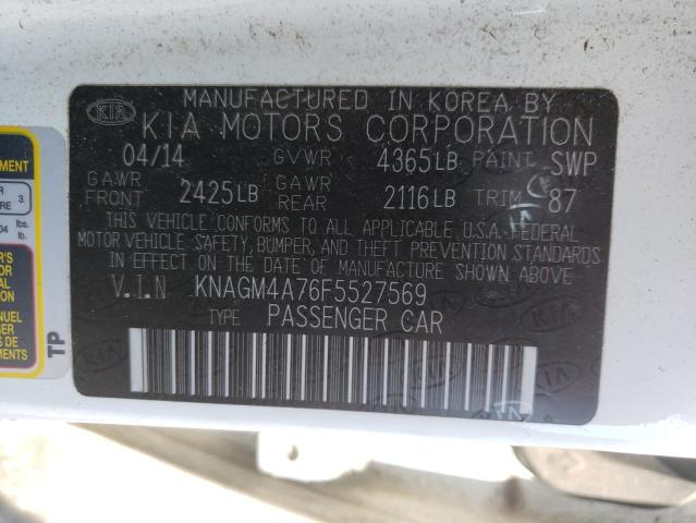 Photo 10 from auction – 2015 KIA OPTIMA LX with VIN KNAGM4A76F5527569