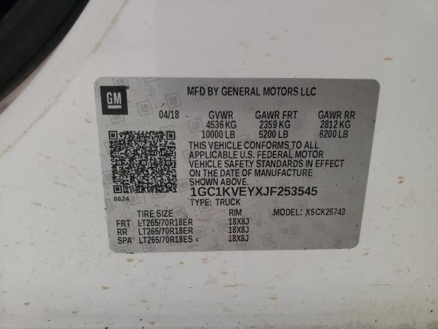 Photo 10 from auction – 2018 CHEVROLET SILVERADO with VIN 1GC1KVEYXJF253545