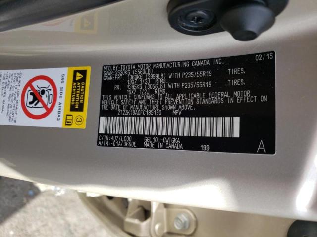 Foto 10 de la subasta – 2015 LEXUS RX 350 con VIN 2T2ZK1BA0FC185190