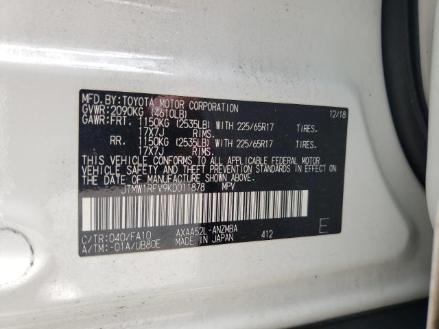 Photo 10 from auction – 2019 TOYOTA RAV4 XLE with VIN JTMW1RFV9KD011878