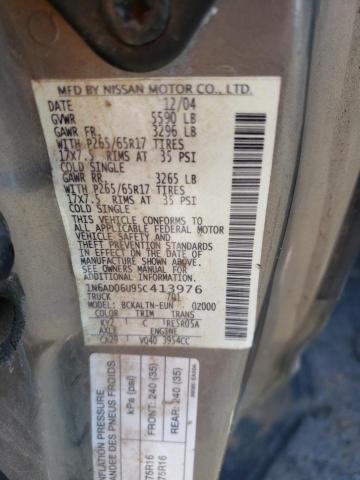 Photo 10 from auction – 2005 NISSAN FRONTIER K with VIN 1N6AD06U95C413976