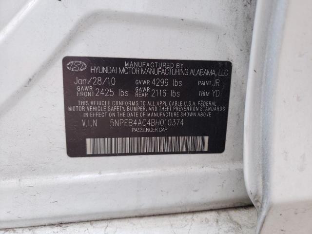 Photo 10 from auction – 2011 HYUNDAI SONATA GLS with VIN 5NPEB4AC4BH010374
