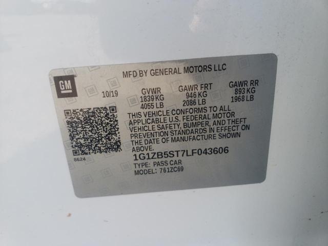 Photo 10 from auction – 2020 CHEVROLET MALIBU LS with VIN 1G1ZB5ST7LF043606