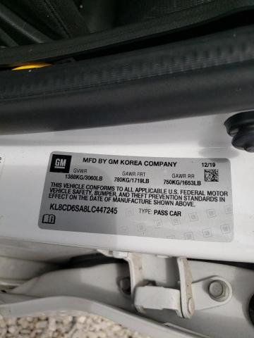 Photo 10 from auction – 2020 CHEVROLET SPARK 1LT with VIN KL8CD6SA8LC447245