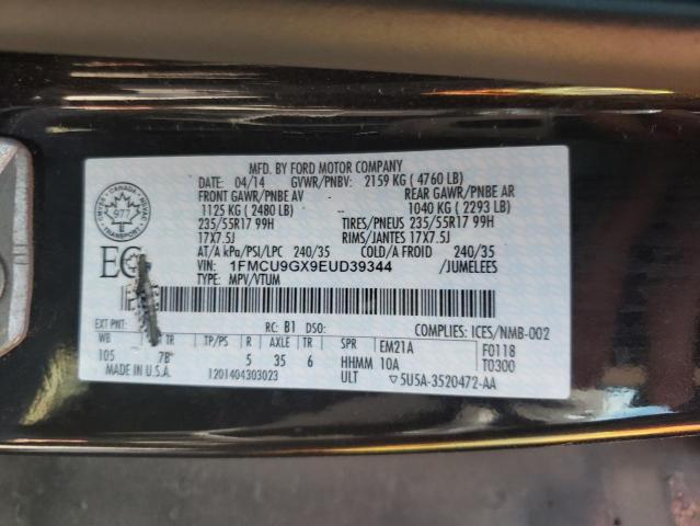 Photo 10 from auction – 2014 FORD ESCAPE SE with VIN 1FMCU9GX9EUD39344