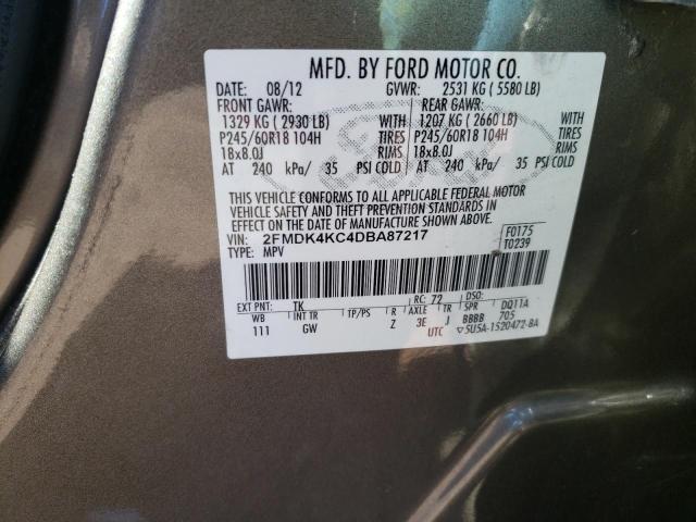 Photo 10 from auction – 2013 FORD EDGE LIMIT with VIN 2FMDK4KC4DBA87217