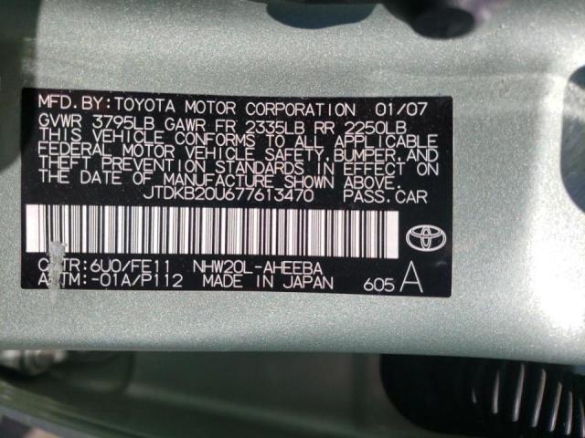 Photo 10 from auction – 2007 TOYOTA PRIUS with VIN JTDKB20U677613470