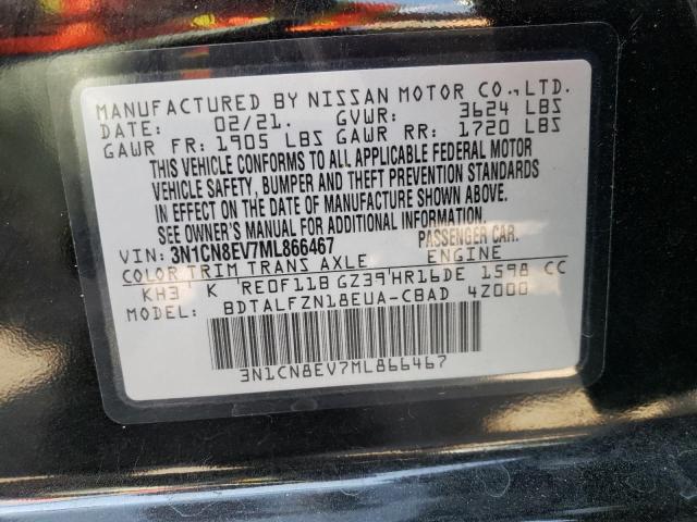 Photo 10 from auction – 2021 NISSAN VERSA SV with VIN 3N1CN8EV7ML866467