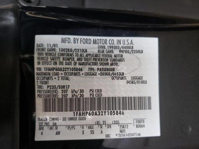 Photo 10 from auction – 2002 FORD THUNDERBIR with VIN 1FAHP60A32Y105846