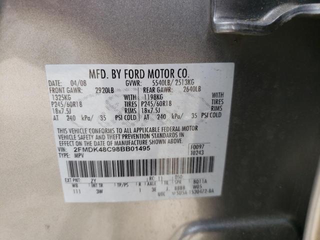 Photo 10 from auction – 2008 FORD EDGE SEL with VIN 2FMDK48C98BB01495