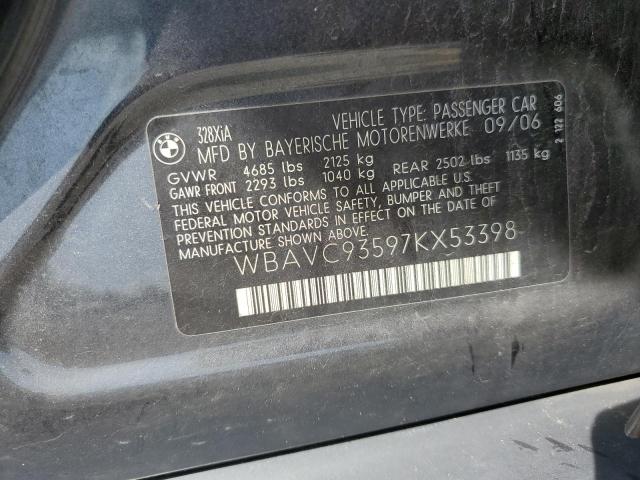 Photo 10 from auction – 2007 BMW 328 XI with VIN WBAVC93597KX53398
