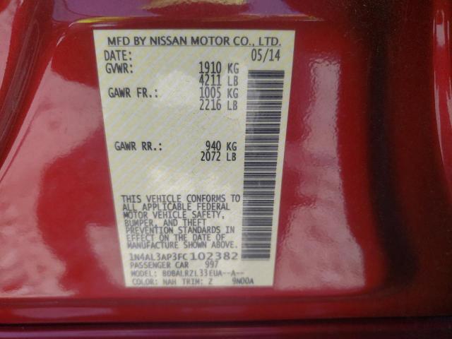 Photo 10 from auction – 2015 NISSAN ALTIMA 2.5 with VIN 1N4AL3AP3FC102382