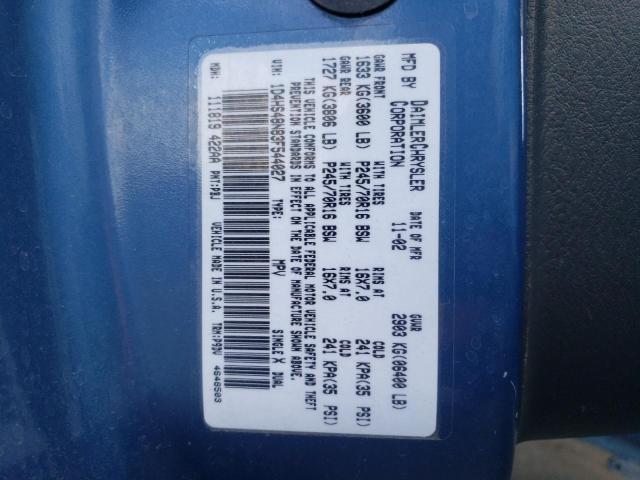 Photo 10 from auction – 2003 DODGE DURANGO SL with VIN 1D4HS48N83F544027