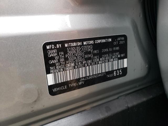 Photo 10 from auction – 2022 MITSUBISHI OUTLANDER with VIN JA4J3UA85NZ044371