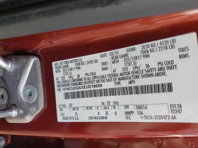 Photo 10 from auction – 2014 FORD ESCAPE SE with VIN 1FMCU0GXXEUD18658