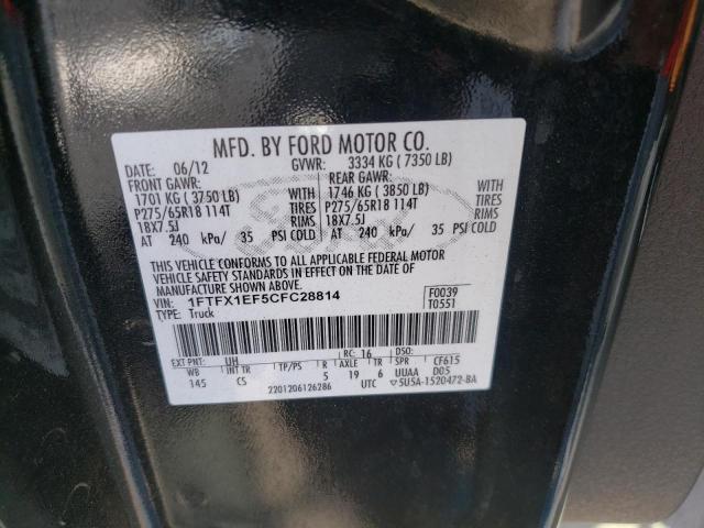 Photo 10 from auction – 2012 FORD F150 SUPER with VIN 1FTFX1EF5CFC28814