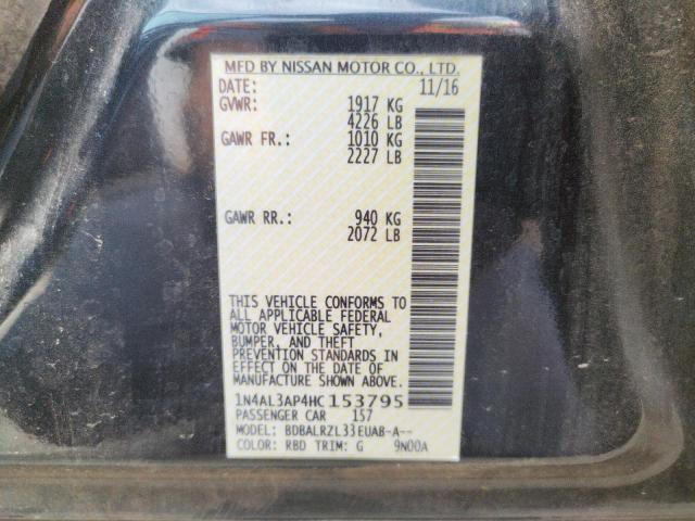 Photo 10 from auction – 2017 NISSAN ALTIMA 2.5 with VIN 1N4AL3AP4HC153795