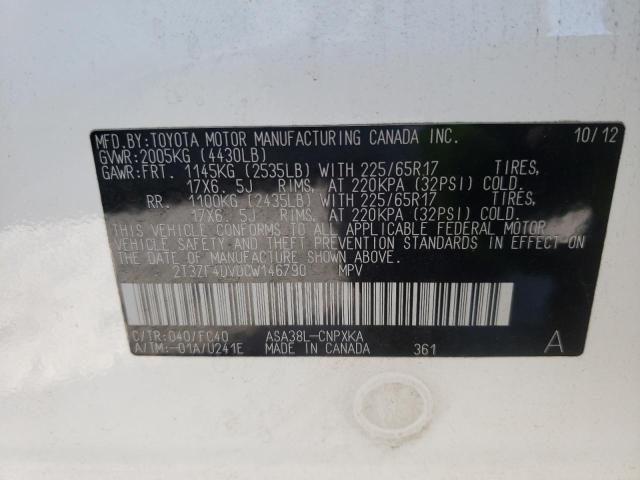 Photo 10 from auction – 2012 TOYOTA RAV4 with VIN 2T3ZF4DV0CW146790