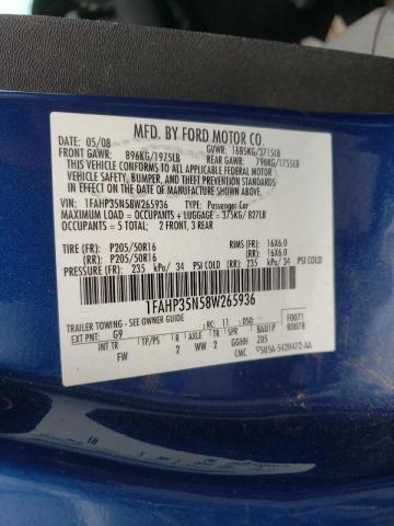 Photo 10 from auction – 2008 FORD FOCUS SE with VIN 1FAHP35N58W265936