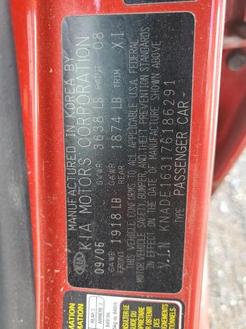 Photo 10 from auction – 2007 KIA RIO 5 SX with VIN KNADE163176186291