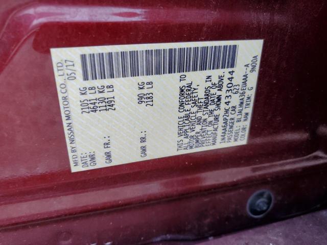 Photo 10 from auction – 2017 NISSAN MAXIMA 3.5 with VIN 1N4AA6AP2HC433044