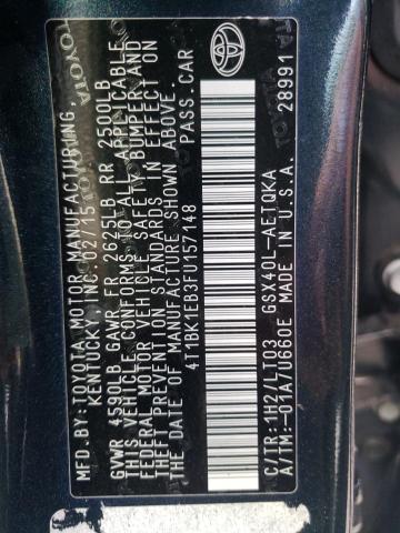 Photo 10 from auction – 2015 TOYOTA AVALON XLE with VIN 4T1BK1EB3FU157148