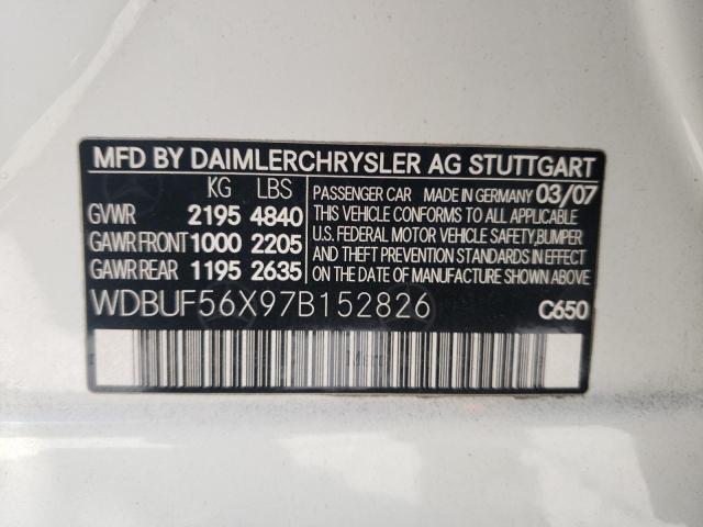 Photo 10 from auction – 2007 MERCEDES-BENZ E 350 with VIN WDBUF56X97B152826