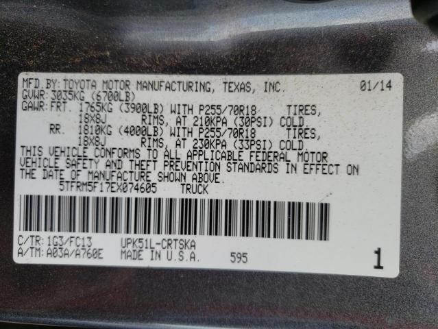 Photo 10 from auction – 2014 TOYOTA TUNDRA DOU with VIN 5TFRM5F17EX074605