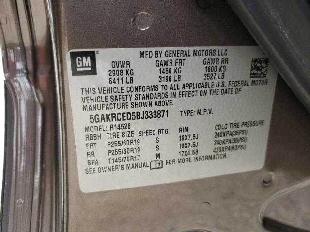 Photo 10 from auction – 2011 BUICK ENCLAVE CX with VIN 5GAKRCED5BJ333871